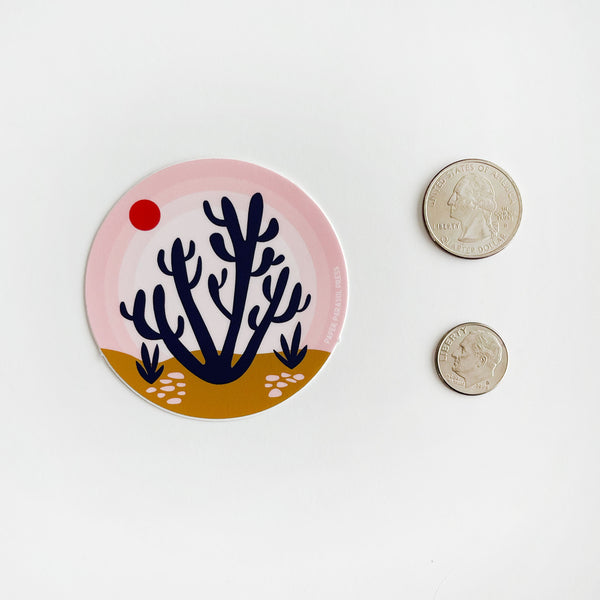 Pink Sky Desert Sticker