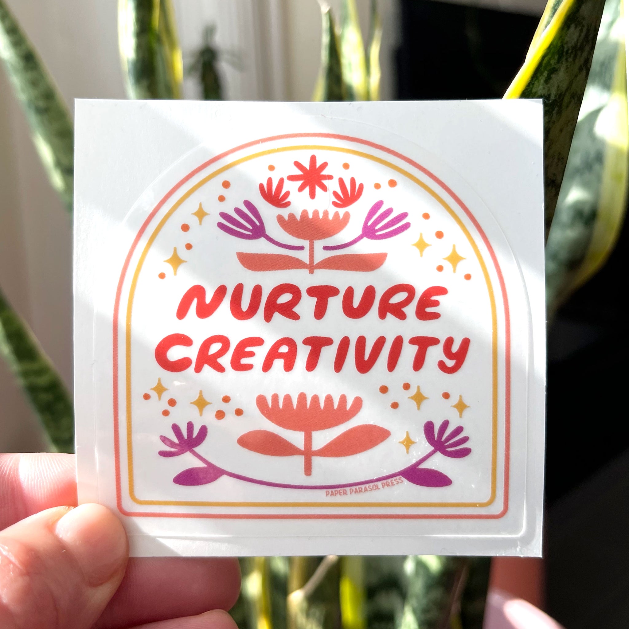 Nurture Creativity Clear Sticker